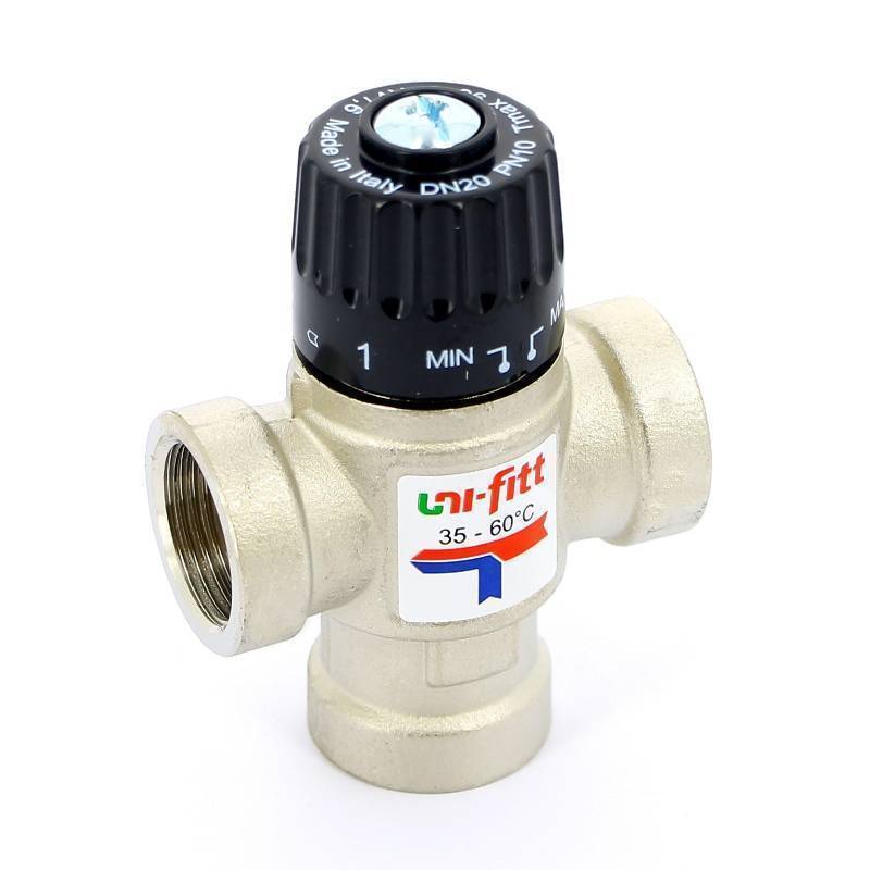 Клапан термосмесительный Uni-Fitt 3/4 35-60 °C боковое смешение 350N3130