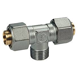 Тройник Giacomini R568MX 16x2 - 1/2 - 16x2 мм наружная резьба латунь R568MX048