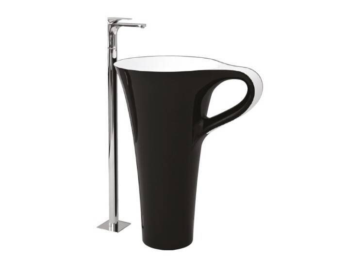 Раковина напольная Artceram One Shot 700х500х850 мм черный/белый OSL004 01 50