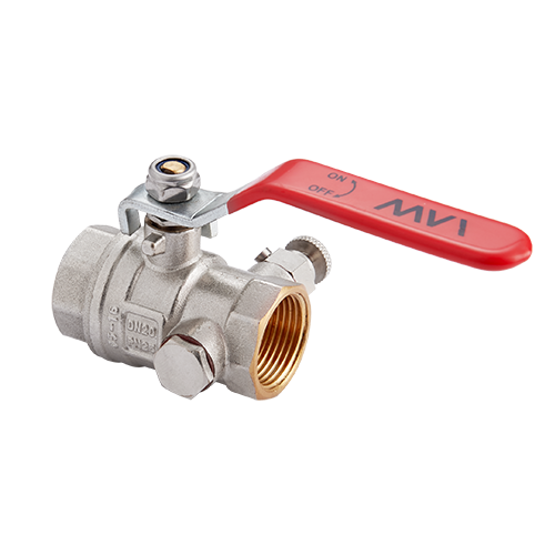 Кран шаровой Högert Technik Premium 3/4 ВВ PN 40 рычаг с дренажом и воздухоотводчиком BV63005