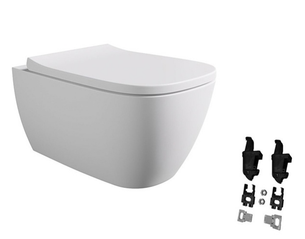 Унитаз подвесной безободковый Alice Ceramica Wunder 360x530 мм с сиденьем белый 45000101SET