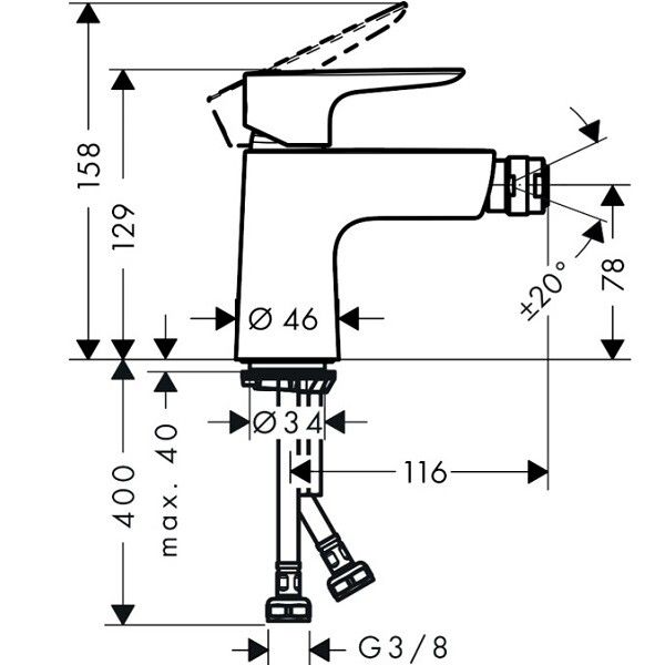 Смеситель для биде Hansgrohe Talis E хром 71721000