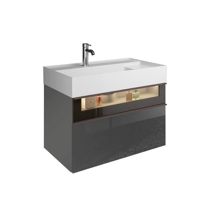 Тумба под раковину Burgbad Yumo 815х470х610 мм Grey high gloss SFMX082F3194C0001G0179