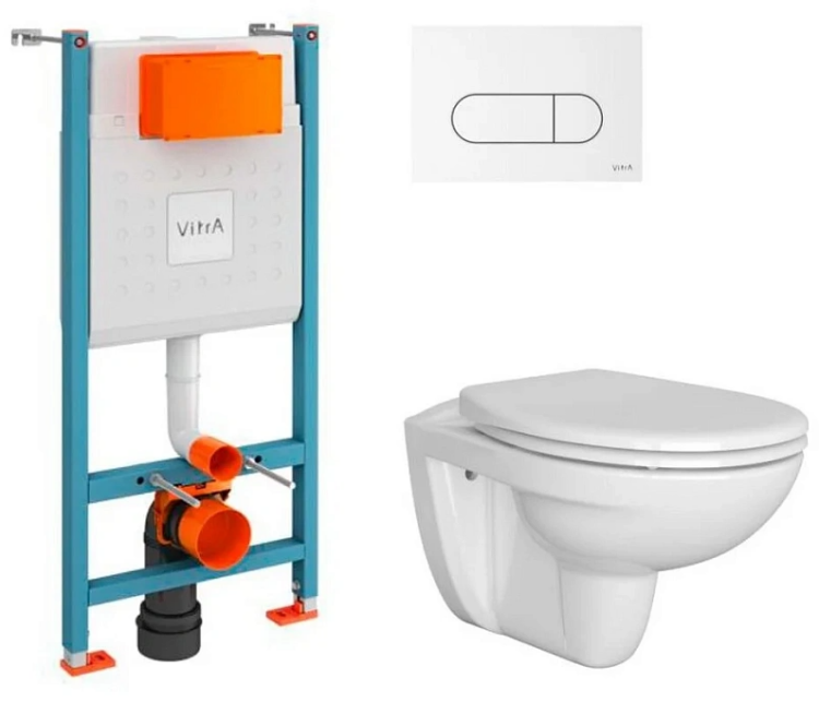 Комплект унитаз подвесной VitrA Normus с инсталляцией и кнопкой смыва 9773B0037207
