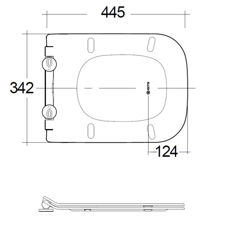 Сиденье для унитаза Kludi RESA C 342x445 мм SoftClose Quick Release белый 28WCS43
