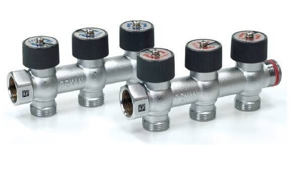 Распределительный коллектор REHAU RAUTITAN G 3/4 на 2 отвода G 3/4 с плавной регулировкой 1316443001