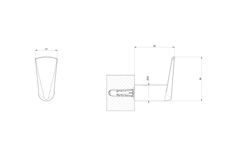 Крючок Gessi Ventaglio одинарный Brass PVD 72521710