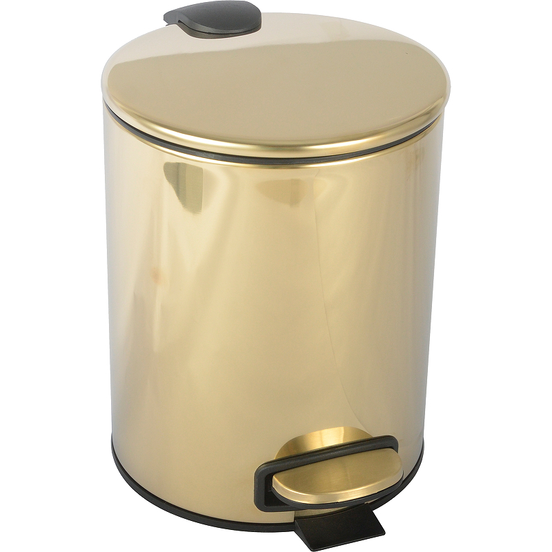 Ведро с крышкой напольное Boheme Uno 5 л золото 10426-G