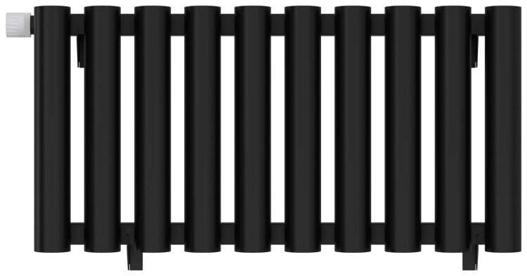 Дизайн-радиатор Сунержа Кумир-0 1-трубный 300x680 мм 10 секций нижнее подключение EU50 чёрный матовый 31-0350-3010
