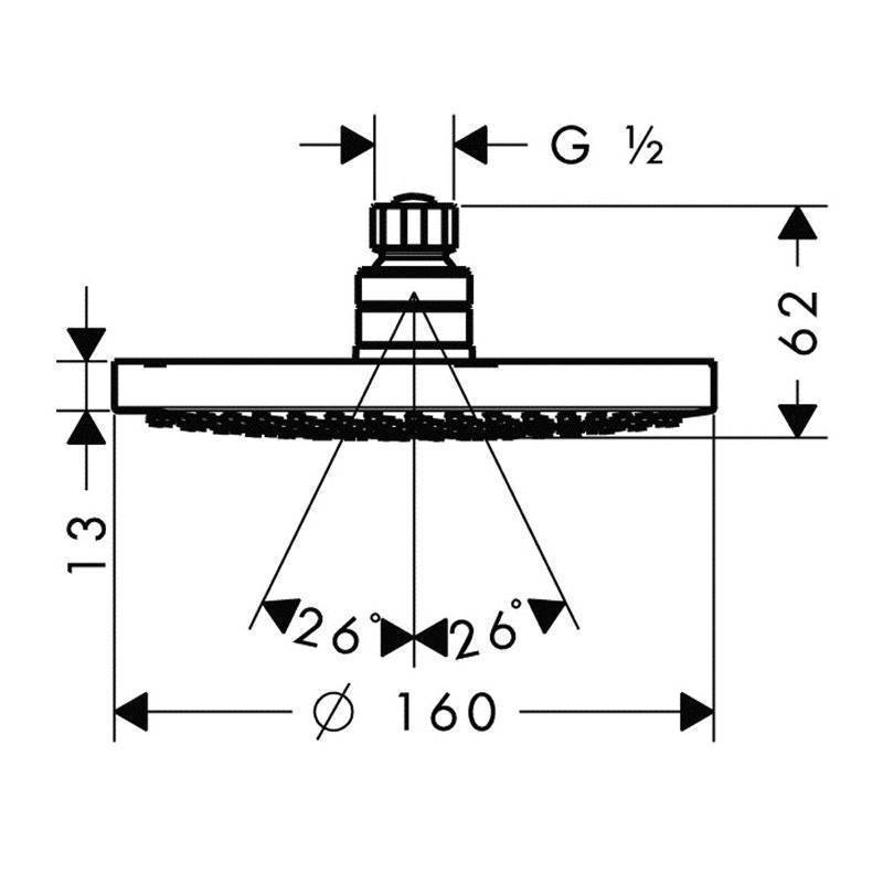 Верхний душ Hansgrohe Croma 160 1jet хром 27450000
