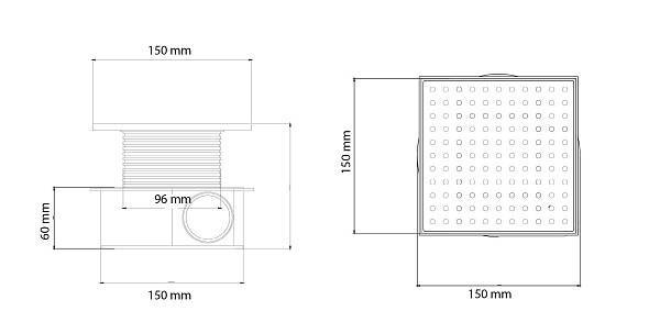 Душевой трап Boheme 15x15 см золото 984-15-G