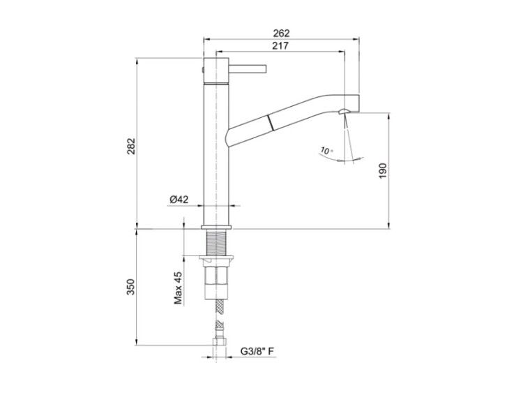 Смеситель для раковины Fantini AF/21 с выдвижным изливом, Matt British Gold PVD 27P6A753F