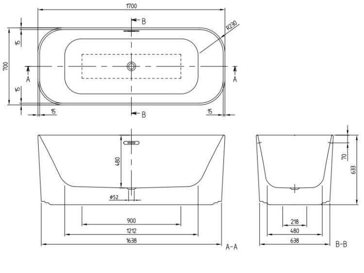 Ванна Villeroy & Boch Finion 1700x700 мм отдельностоящая цвет альпийский белый UBQ177FIN7A100V101