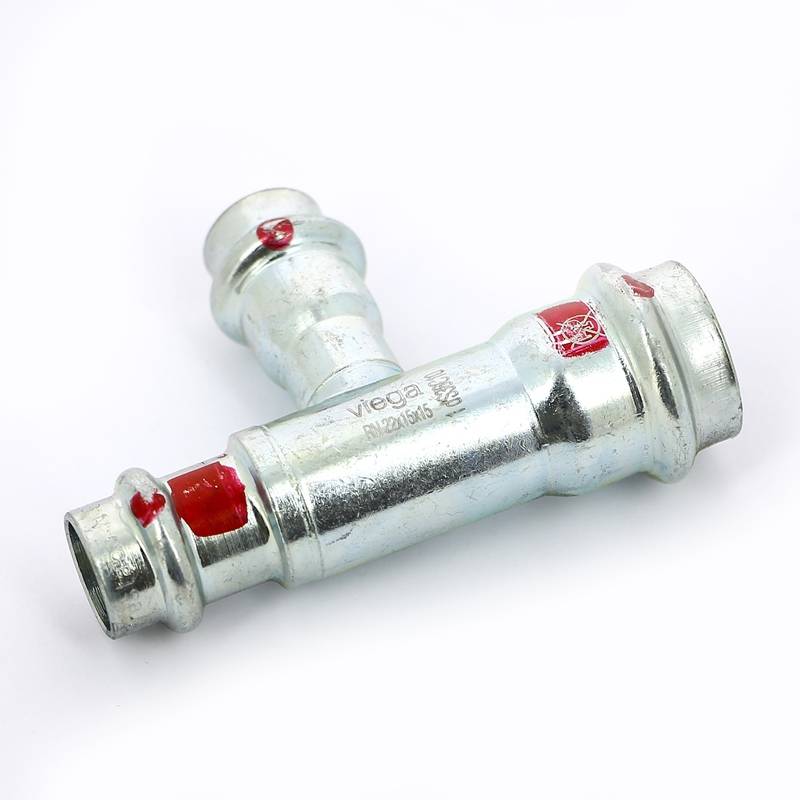 Тройник пресс Viega Prestabo оцинкованная сталь 22х15х15 мм 642617