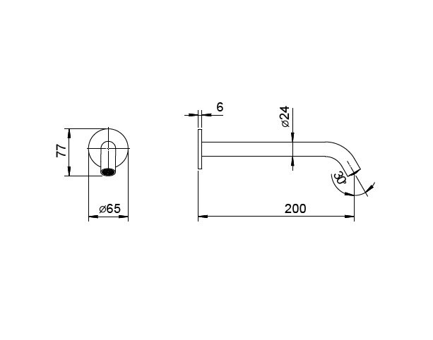 Излив Fantini Nostromo Small настенный 200 мм Pure Brass PVD 50Q78433