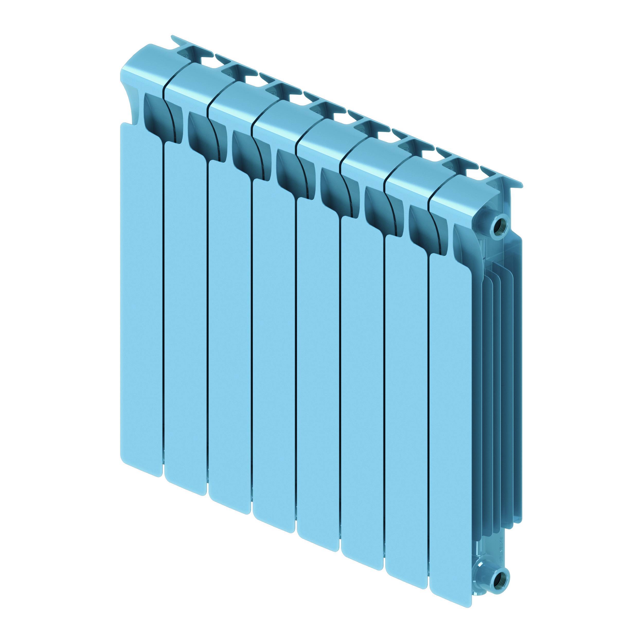 Радиатор биметаллический RIFAR Monolit 500 8 секций боковое подключение сапфир R-MN-500-08 RAL 5024