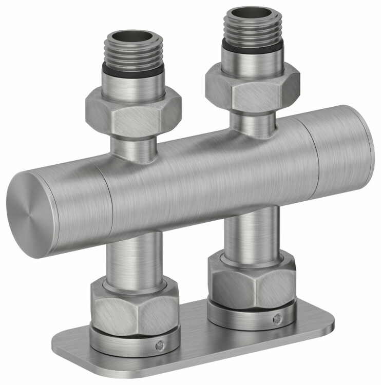 Вентиль, Сунержа, EU50, 2 х НР G 1/2 / 2 х НГ G 3/4, прямой, скрытый, цвет-сатин
