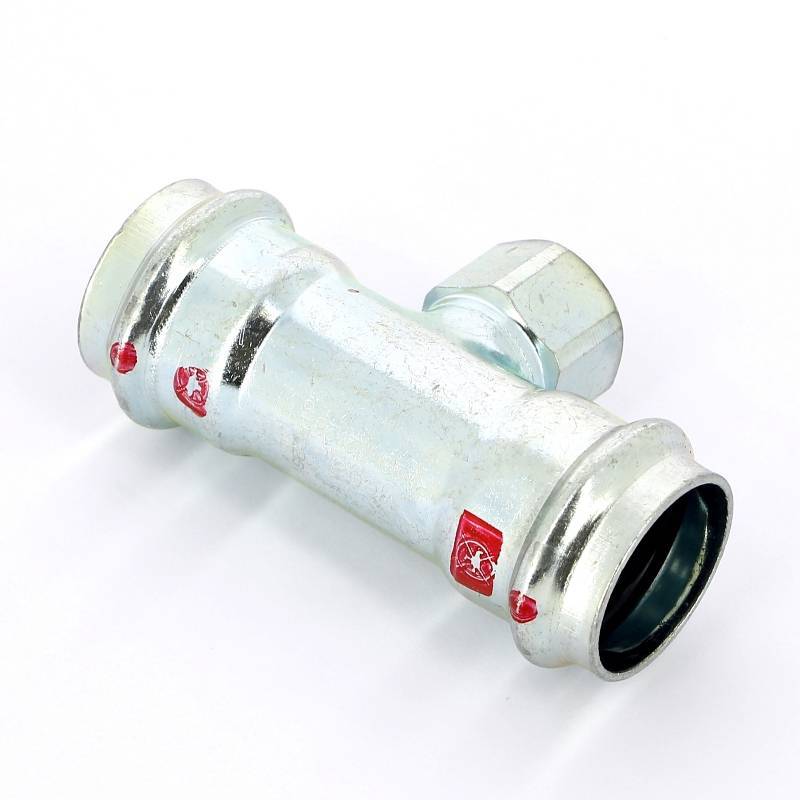 Тройник пресс-ВР оцинкованная сталь Viega Prestabo 28х1/2х28 мм 558918