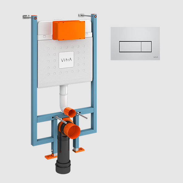 Инсталляция для унитаза Vitra Core 480х80х1110 мм с клавишей Root S 740-2380 хром глянцевый 8001875