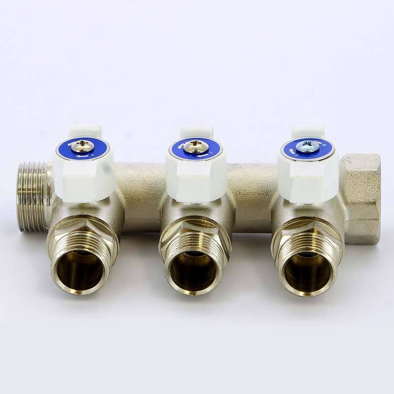 Коллектор с шаровыми кранами Uni-Fitt 3/4х1/2 3 выхода 40 мм 420N3230