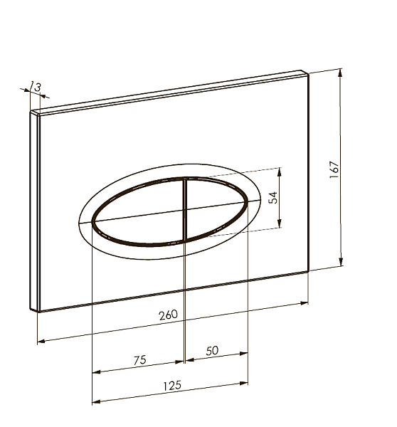 Кнопка смыва для инсталляции Boheme пластик 26х1.3х16.7 см chrome 665-CR