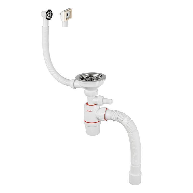 Сифон для мойки Wirquin NEO 1 1/2 x 40/50 мм с переливом и отводом для бытовой техники 30987091