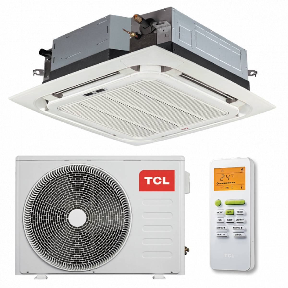 Кассетный кондиционер TCL TCC-18HRIA/TOU-18HINA/MBQ8-BI инверторный TCC-18HRIA/TOU-18HINA/MBQ8-BI