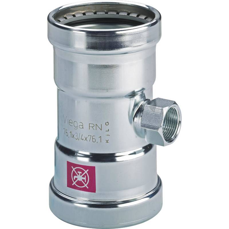 Тройник пресс-ВР оцинкованная сталь Viega Prestabo XL 76.1х3/4х76.1 мм 598075