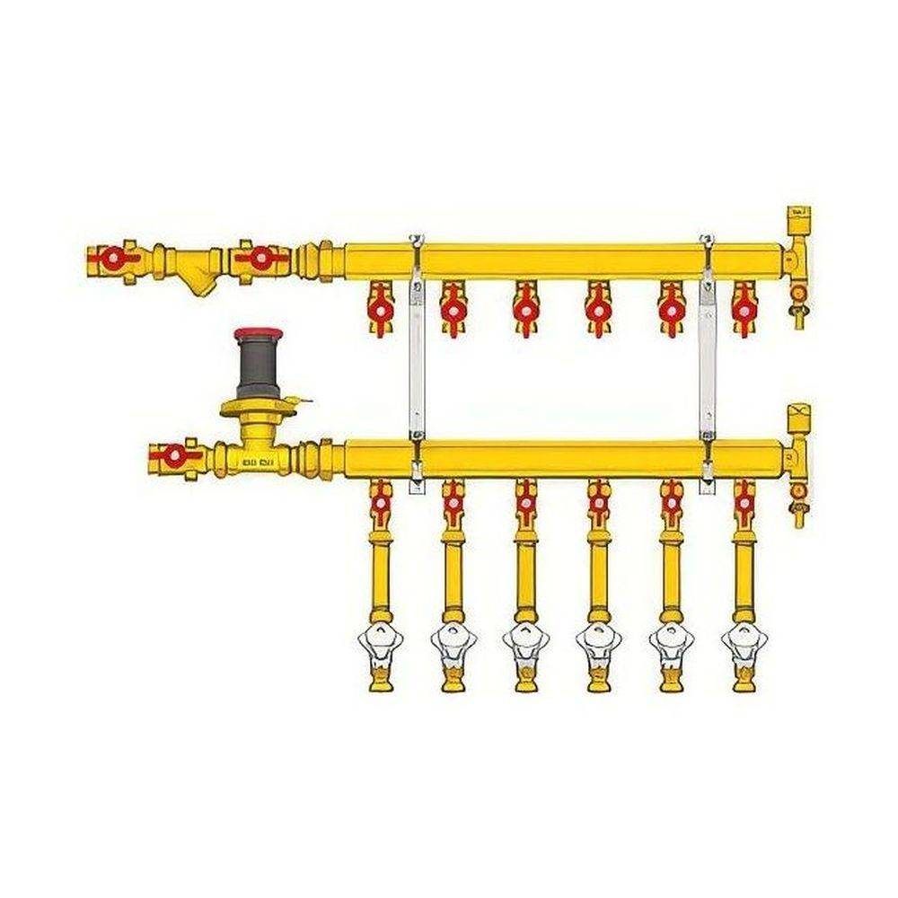 Узел коллекторный Giacomini 1 x 1/2 на 4 выхода GE553Y444