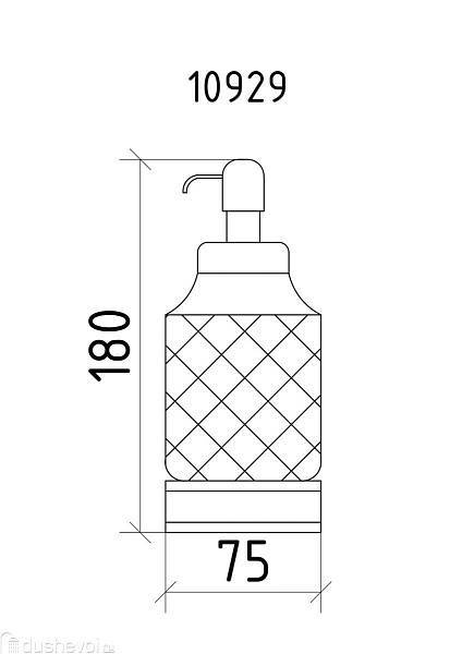 Дозатор для жидкого мыла Boheme Royal Cristal настольный хром черный кристалл 10929-CR-B