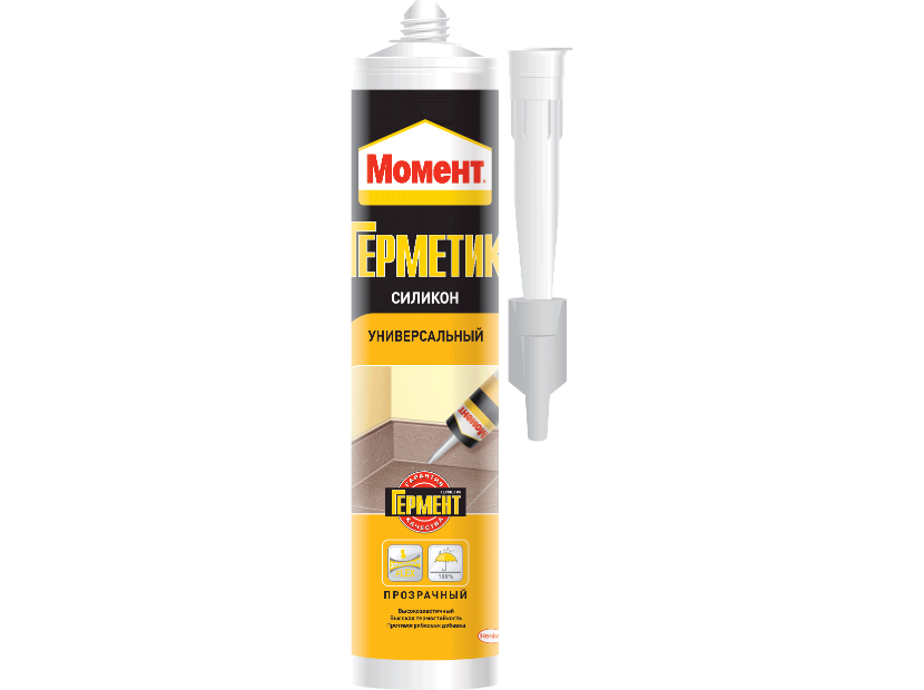 Герметик силиконовый Момент Универсальный прозрачный 280 мл 1222843
