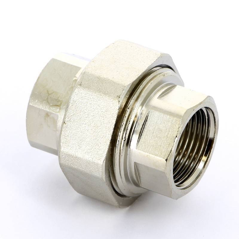 Разъемное соединение Uni-Fitt 3/4 ВР-ВР с прокладкой O-ring никелированное 655N3000