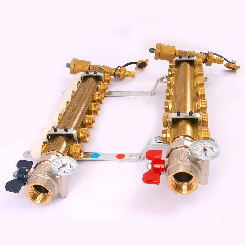 Коллекторная группа с термостатическими вентилями и расходомерами Tiemme 1x3/4 EK 7 выходов 3870004