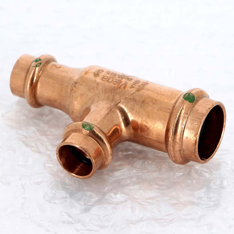 Тройник пресс медный Viega Profipress 22x15x15 мм 292010