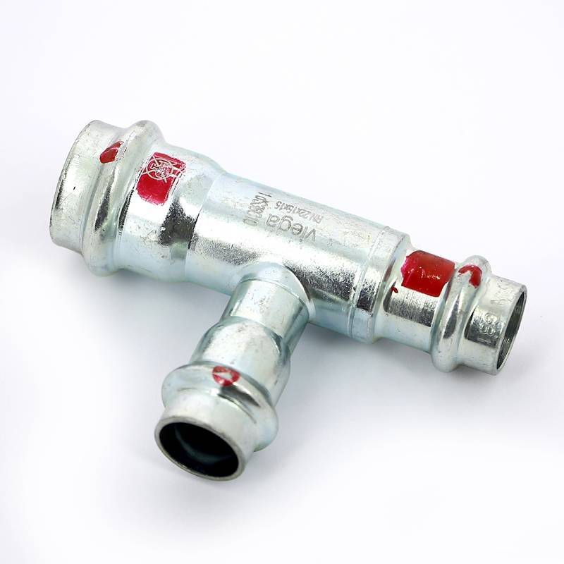 Тройник пресс Viega Prestabo оцинкованная сталь 22х15х15 мм 642617