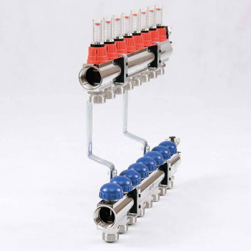 Коллекторная группа Uni-Fitt серия E 1x3/4 EK 8 выходов с расходомерами 440E4308