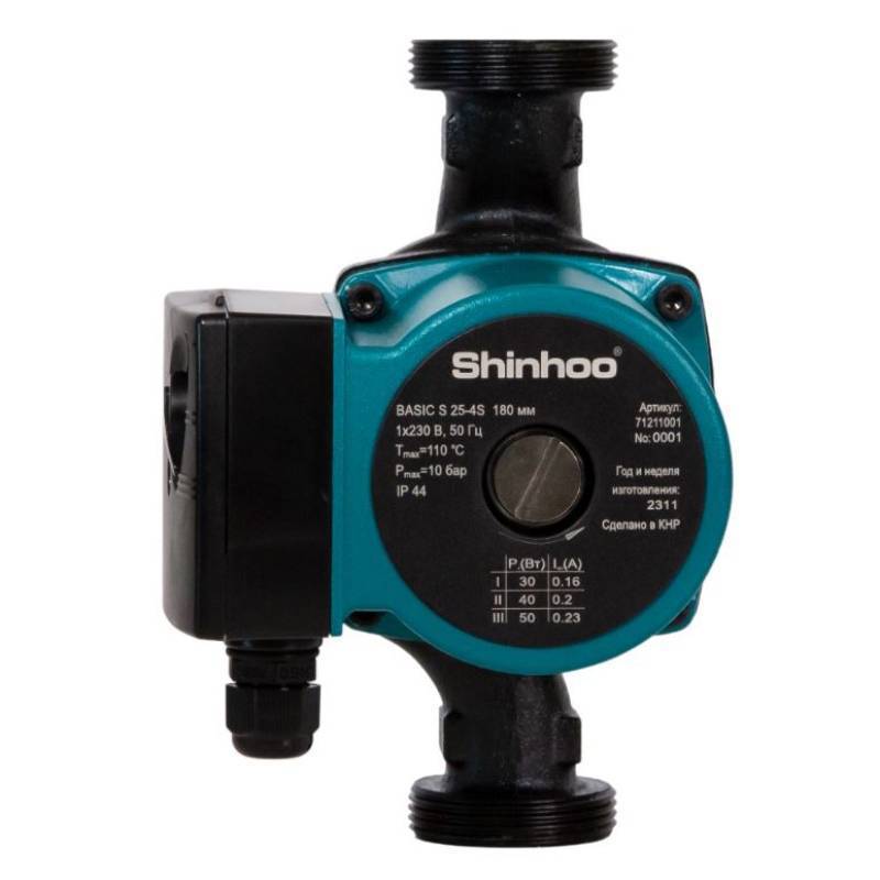 Насос циркуляционный Shinhoo BASIC S 32-8S 180 мм с гайками 71211006