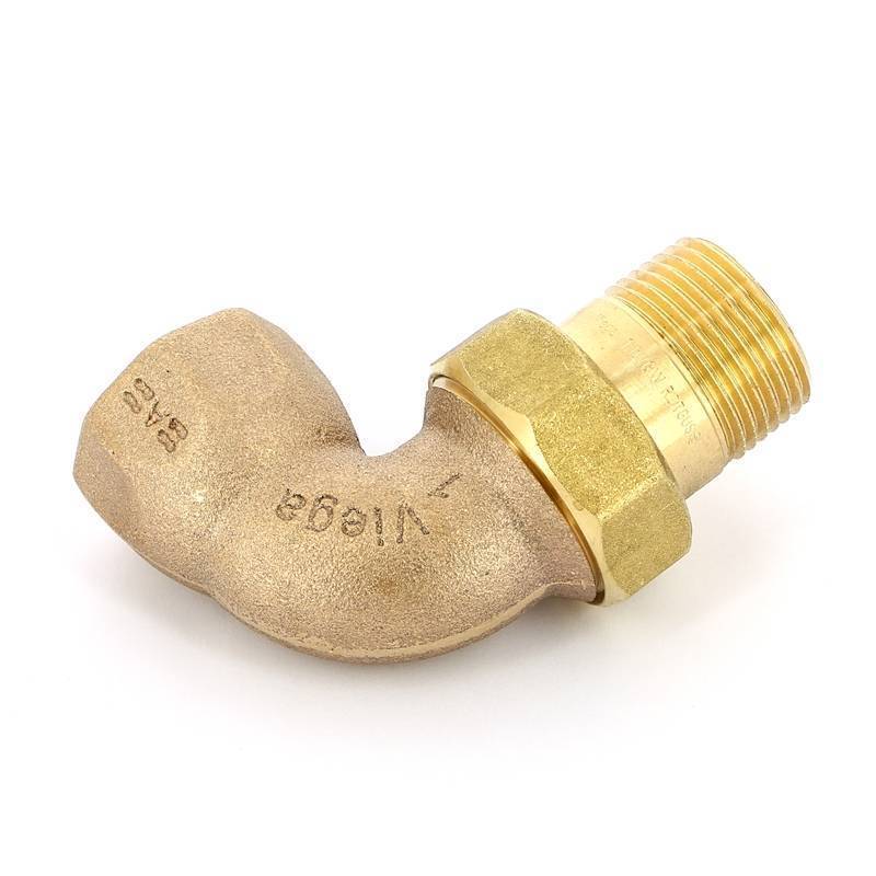 Разъемное соединение Viega 1 НВ угловое бронза с плоской прокладкой 348687