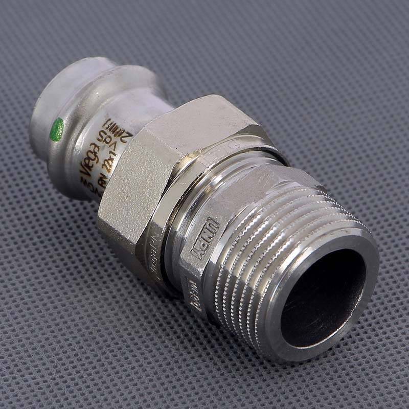 Муфта разъемная Viega Sanpress Inox 22x1 пресс-НР нержавеющая сталь 438319