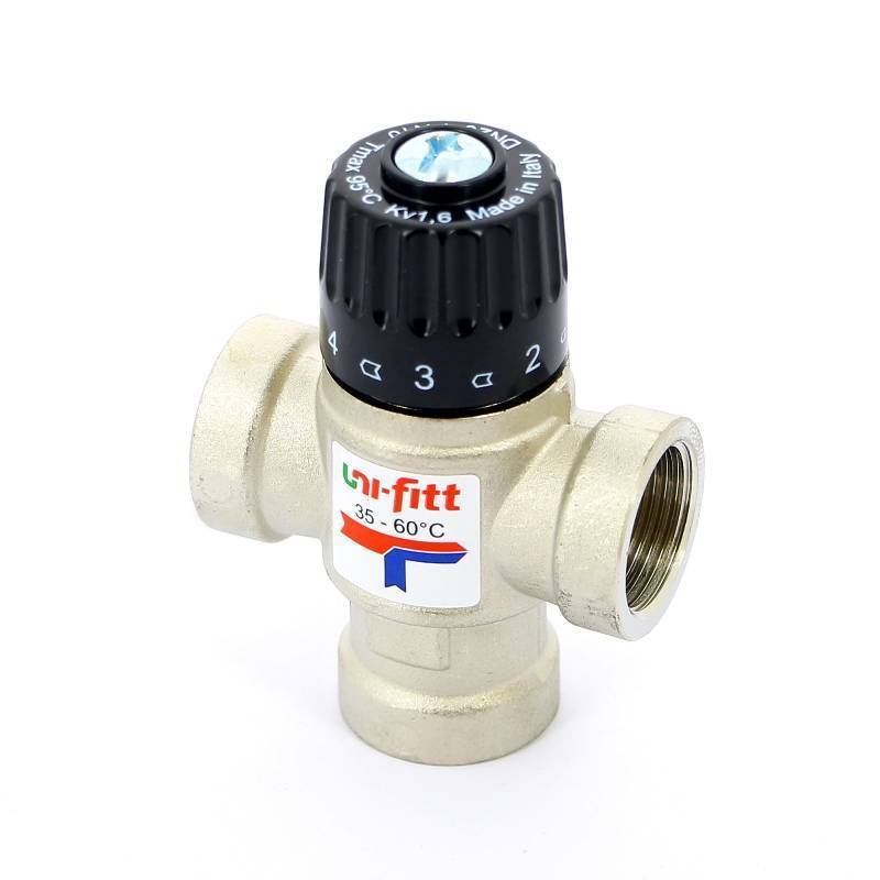 Клапан термосмесительный Uni-Fitt 3/4 35-60 °C боковое смешение 350N3130