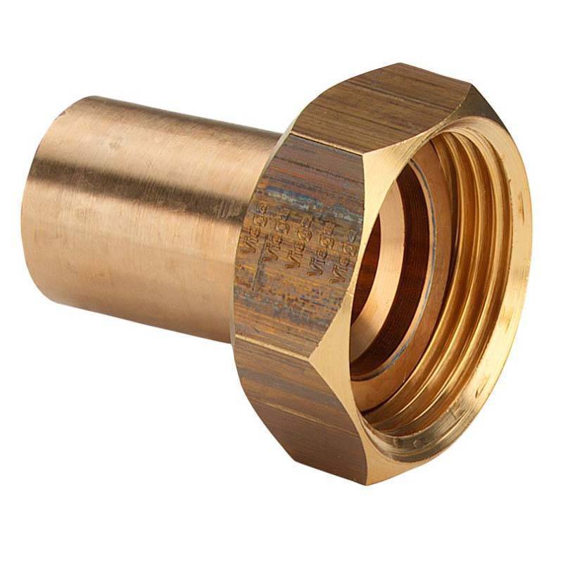 Вставка с накидной гайкой бронза Viega Sanpress 18х3/4 338510