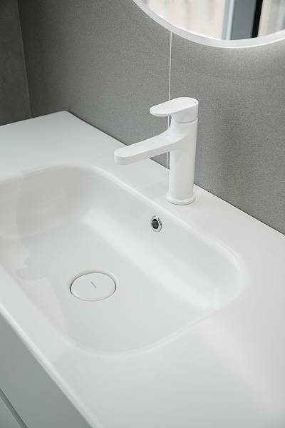 Смеситель для раковины встраиваемый Boheme Spectre белый матовый 455-MW