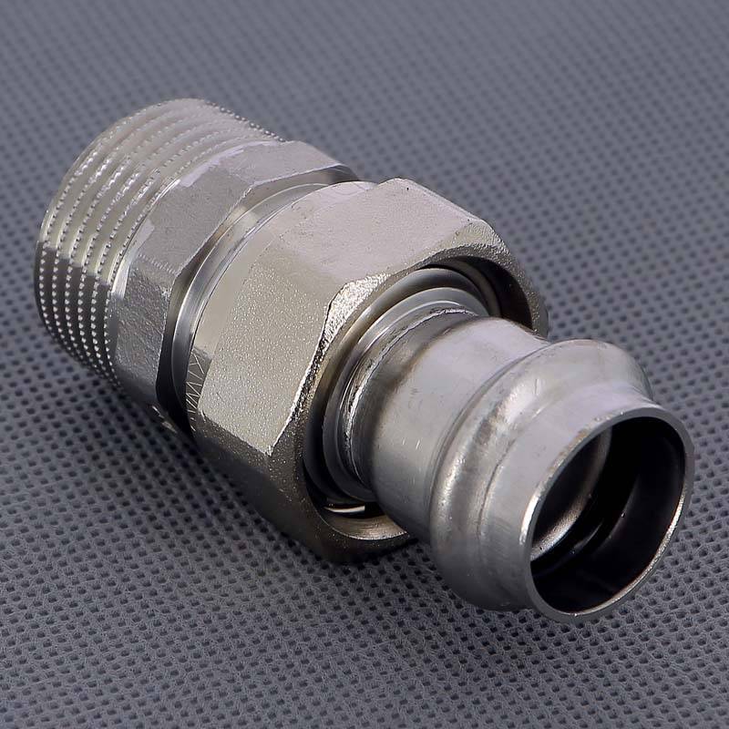 Муфта разъемная Viega Sanpress Inox 22x1 пресс-НР нержавеющая сталь 438319