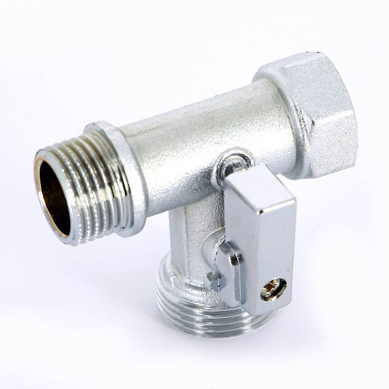 Кран шаровой для стиральной машины UNI-FITT проходной тройник 1/2х3/4х1/2 дюйма 182C2320