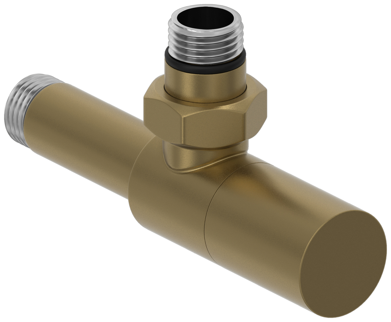 Вентиль регулировки температуры угловой Сунержа Цилиндр G 1/2 HP - G 1/2 HP золотой шёлк матовый 32-1400-1212