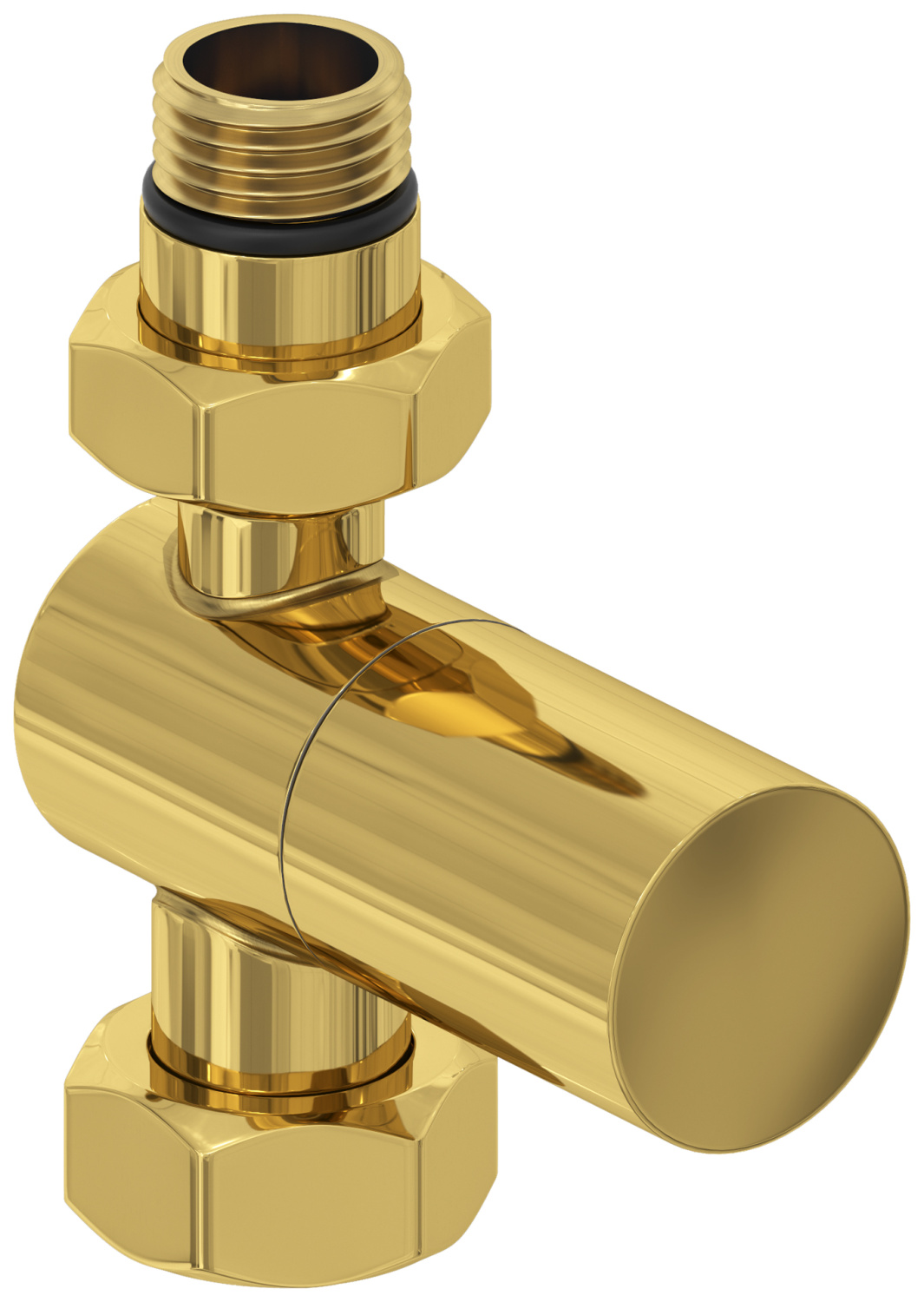 Вентиль регулировки температуры Сунержа прямой цилиндр G 1/2 x G 3/4 золото глянцевое 03-1401-1234