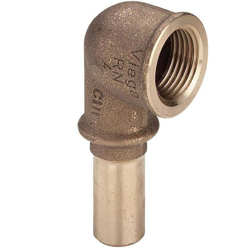 Угол-вставка 90° пресс Viega Sanpress 15 мм x 1/2 бронза 308001
