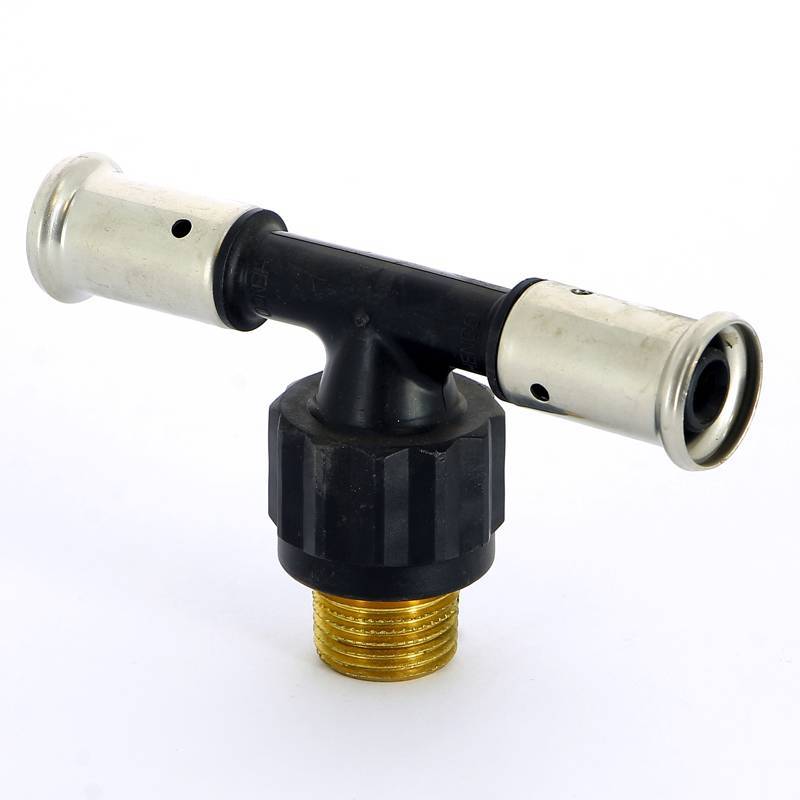 Тройник пресс с наружной резьбой HENCO PVDF 16х1/2х16 14PK-160416