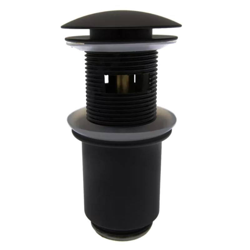 Донный клапан Remer Click-Clack 1 1/4 с переливом черный матовый 905CC114NO