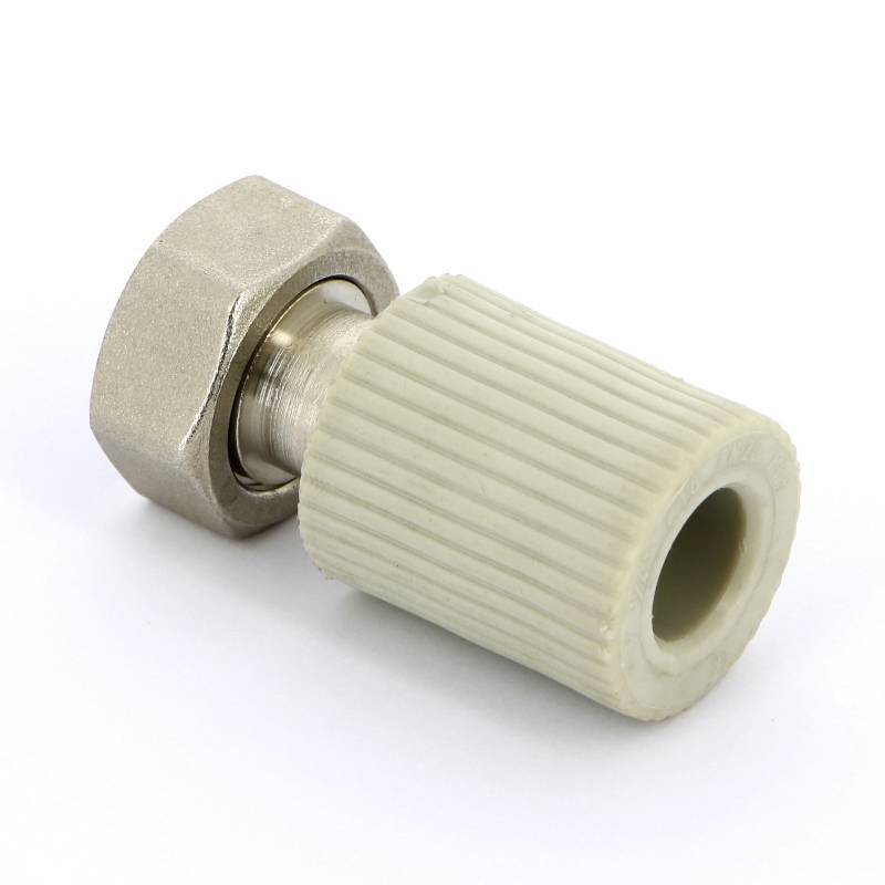 Муфта полипропиленовая FV-Plast с накидной гайкой и вварным патрубком 16x3/4 223017